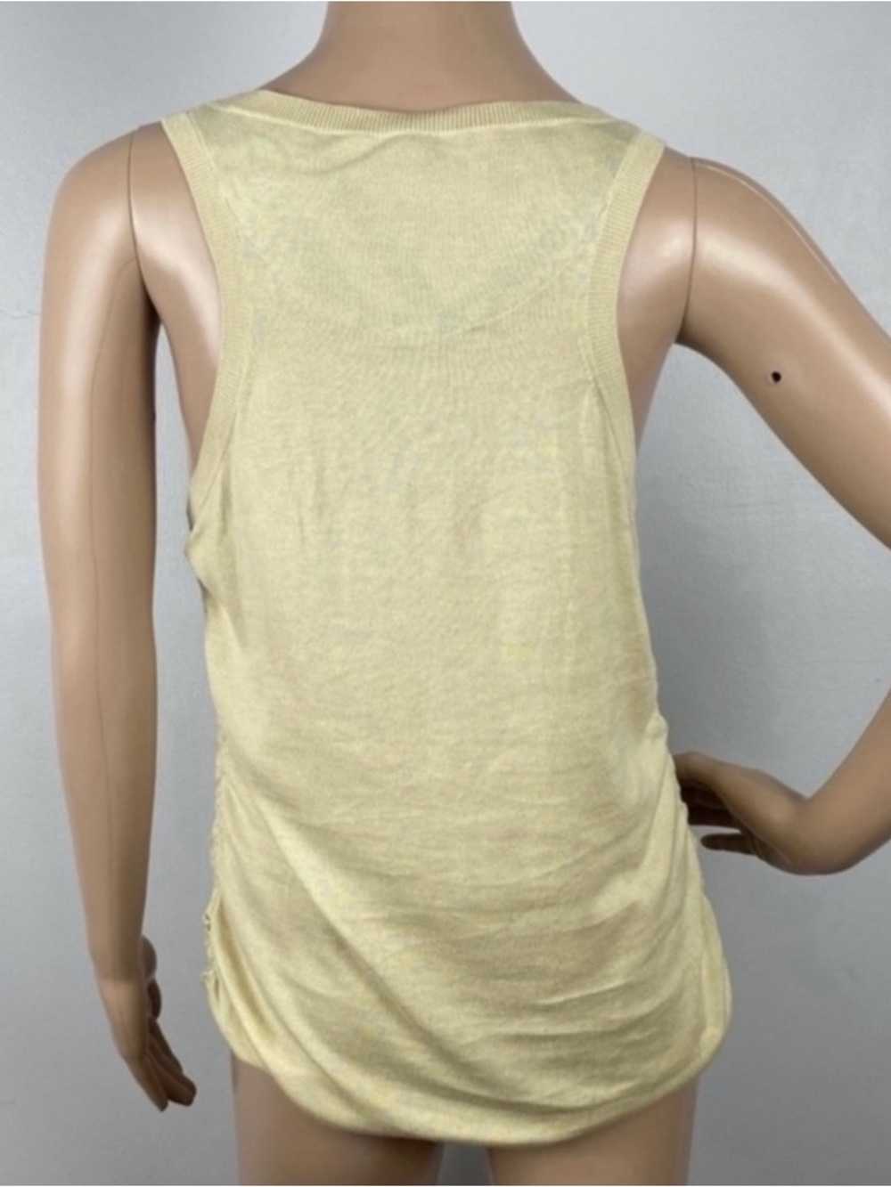 BURBERRY BRIT BEIGE SLEEVELESS ZIP-FRONT KNIT TOP - Picture 6 of 6